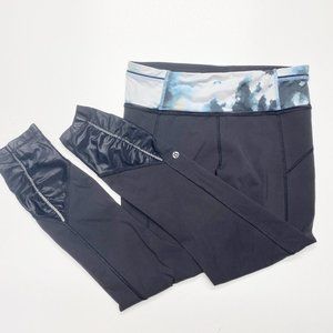 Lululemon Run Crop Leggings Ruched Size 6